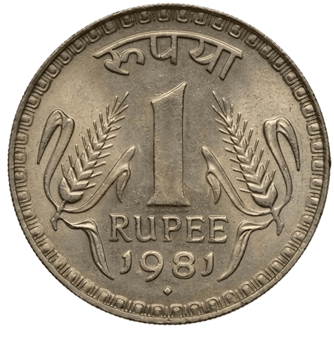 Indian 1 Rupee Coin - Front
